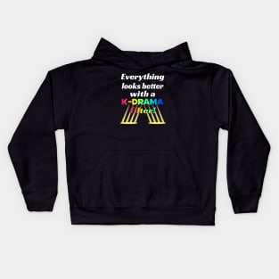 Everything looks better with a K-DRAMA filter - Colorful with spotlights Kids Hoodie